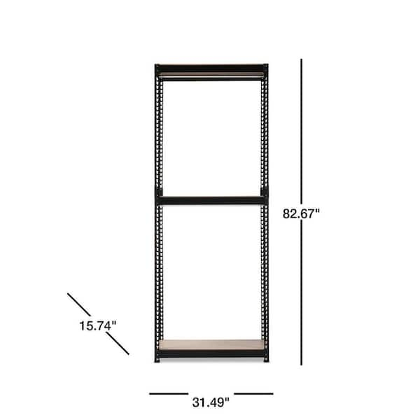 Baxton Studio Gavin Black Metal 3 Shelf Closet Storage Racking