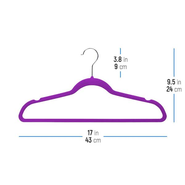 Zober Velvet Ultra Slim Non Slip Shirt Hangers, 50 Pack, Purple