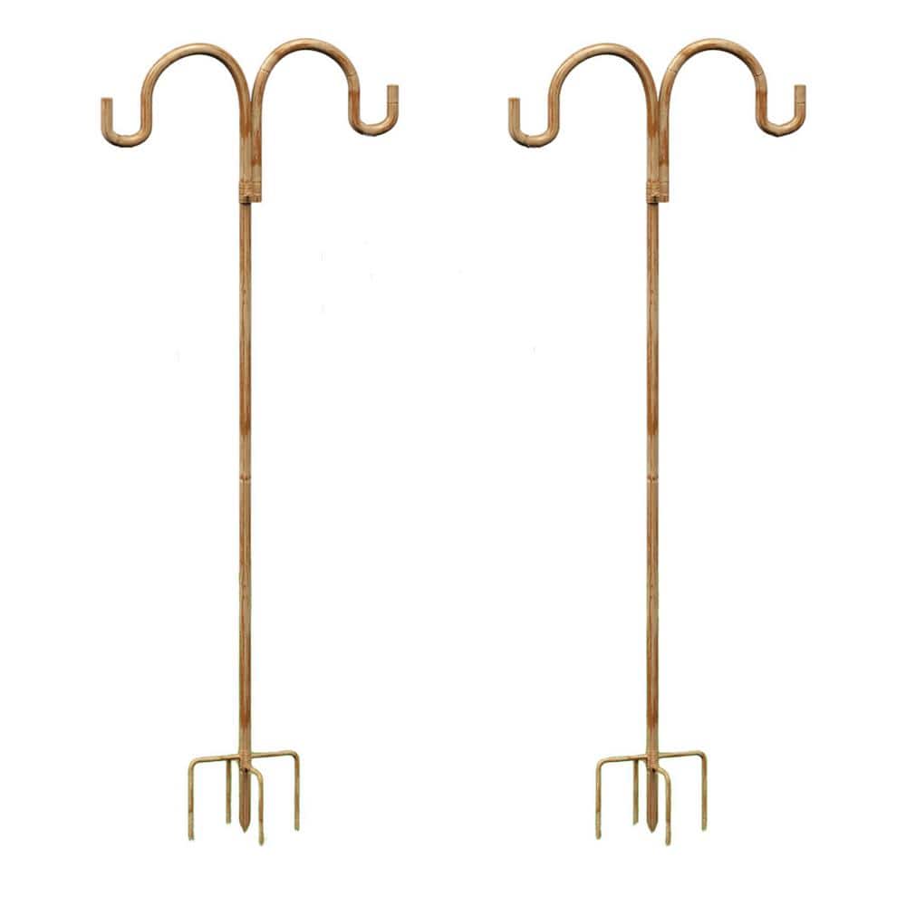 62 in. Metal Shepards Hooks for Outdoor, Heavy Duty Adjustable Garden Hook