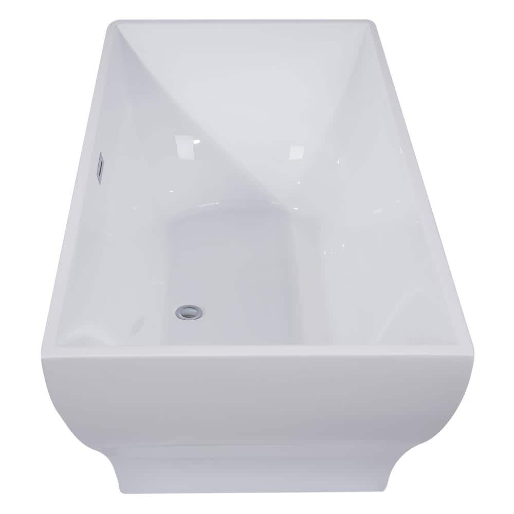 67'' White Acrylic Freestanding Soaking Bathtub