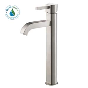 Ramus Single Hole Single-Handle Vessel Bathroom Faucet in Satin Nickel