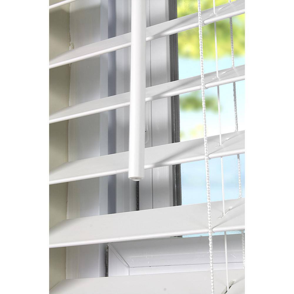 White Cordless Faux Wood Roman Blinds 26.5"W x 36"H