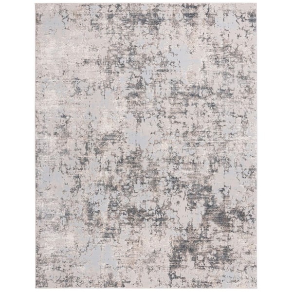Continental 9 ft. x 12 ft. Light Beige/Dark Gray Marle High-Low Area Rug