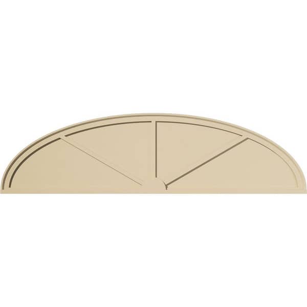 Ekena Millwork 78 in. W x 20-1/2 in. H x 2 in. P Elliptical 3 Spoke Signature Urethane Pediment, Primed Tan