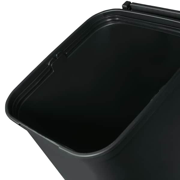 Hefty 13.3 gal Plastic Touch Top Kitchen Trash Can, Black, 2 Pack