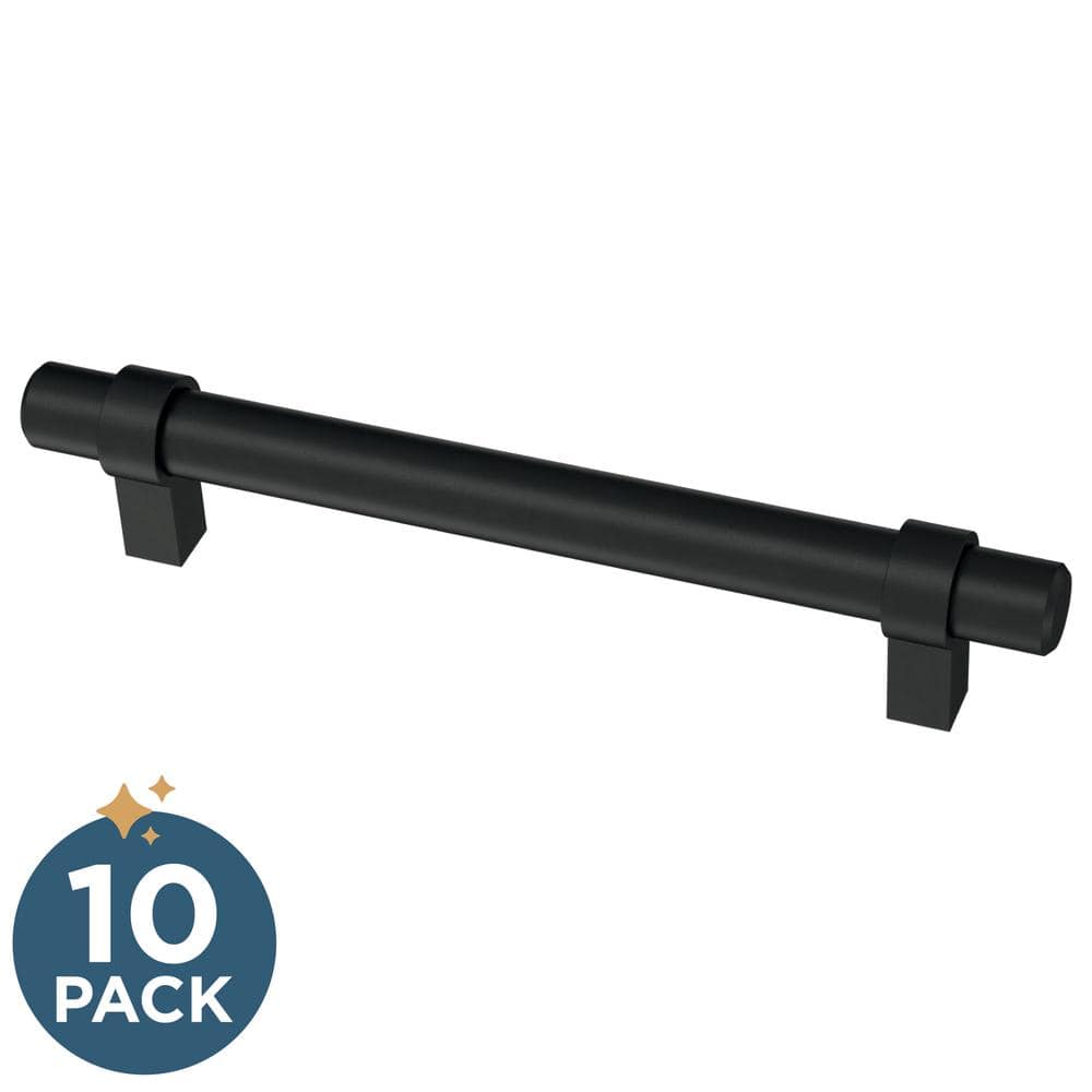 10-Pack Simple Wrapped Bar 5-1/16 in. (128 mm) Classic Matte Black Cabinet 