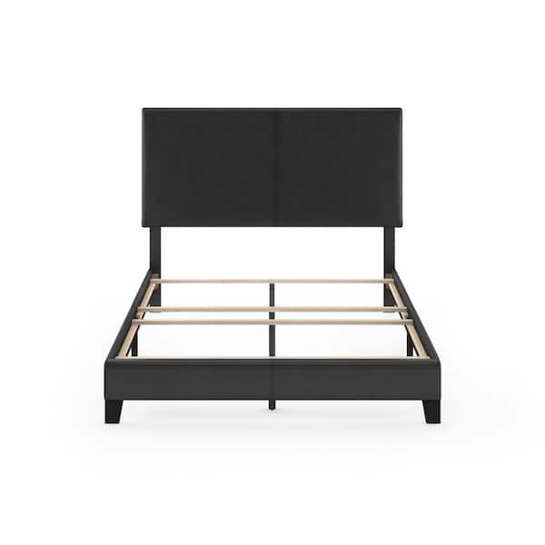 Furinno Pessac Black Full Upholstered Bed Frame