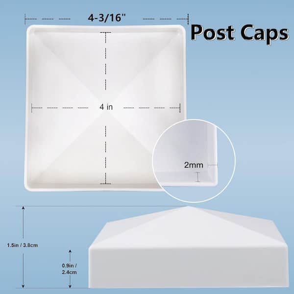 6Pcs Fence Caps Pyramid Column Covers For Outdoor Mailbox Lamp Post Decking | UK - View #10