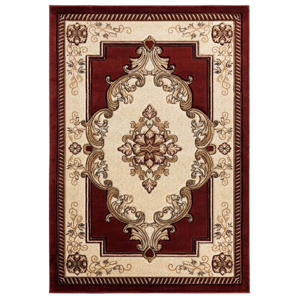 Bristol Fallon 2' x 3' Burgundy Medallion Synthetic Rug