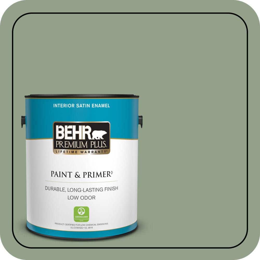 1 gal. #440F-4 Athenian Green Satin Enamel Low Odor Interior Paint & Primer price history on PriceWatchPro
