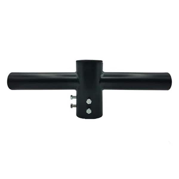 180 ° Double Spoke Tenon Slip Adapter Heavy Duty Twin Horizontal Mounting Bracket for 3 in. Round Pole