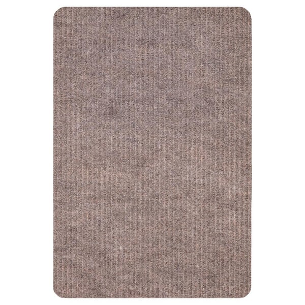 Ottomanson Utility Collection Waterproof Non-Slip Rubberback Solid Design 2x3 Indoor/Outdoor Entryway Mat, 2 ft. x 3 ft., Beige