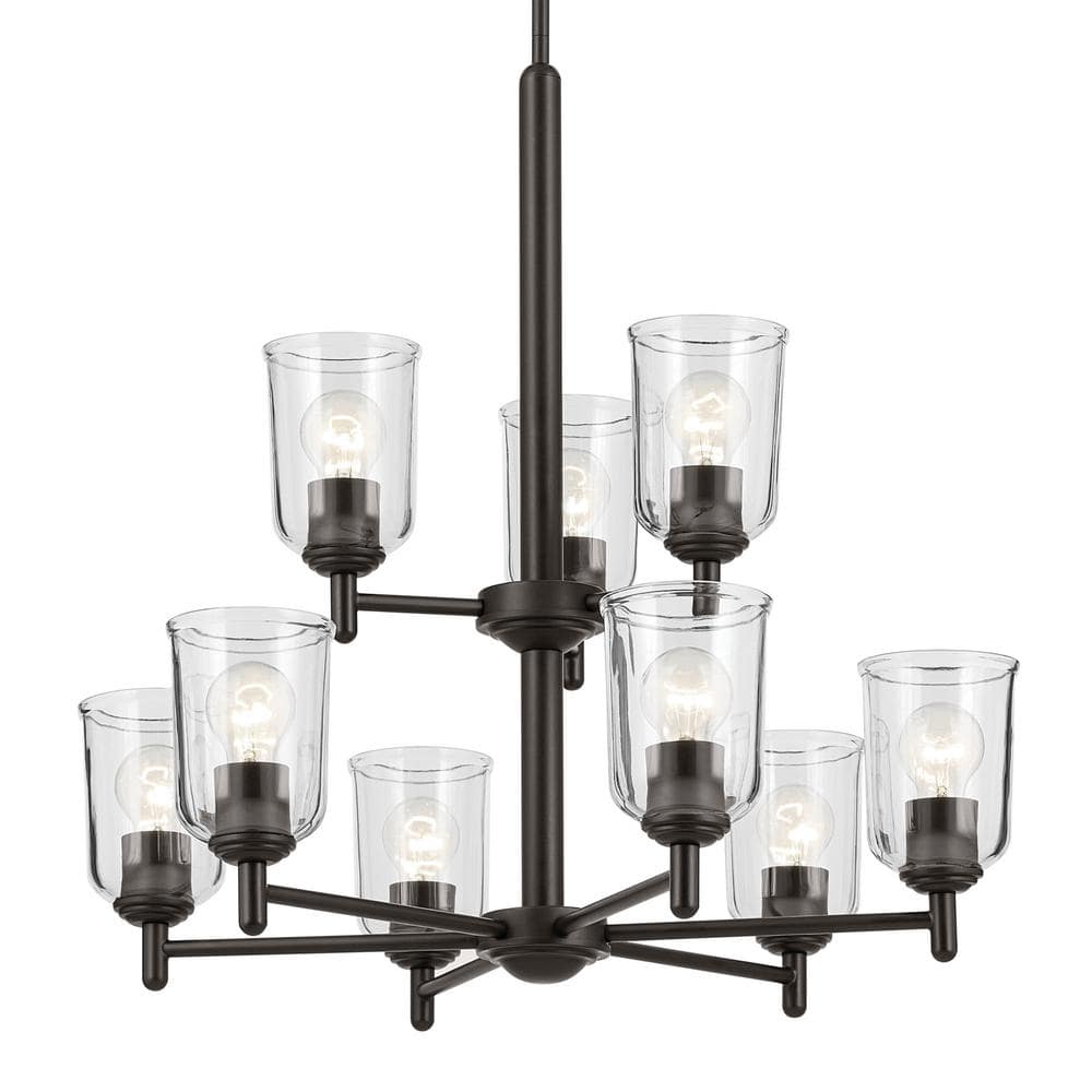 Shailene 9-Light Olde Bronze Chandelier with Clear Glass Shades
