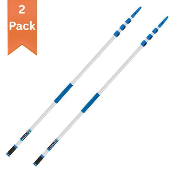24 ft. Aluminum Telescoping Extension Pole with Connect and Clean Locking Cone and Quick-Flip Clamps (2-Pack)