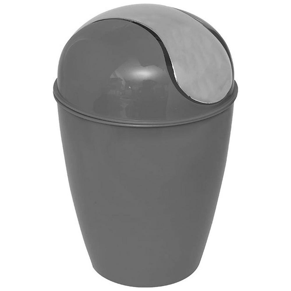 4.5 l/ 1.2 Gal. Round Bath Floor Trash Can Waste Bin in Grey 6518180 The Home Depot