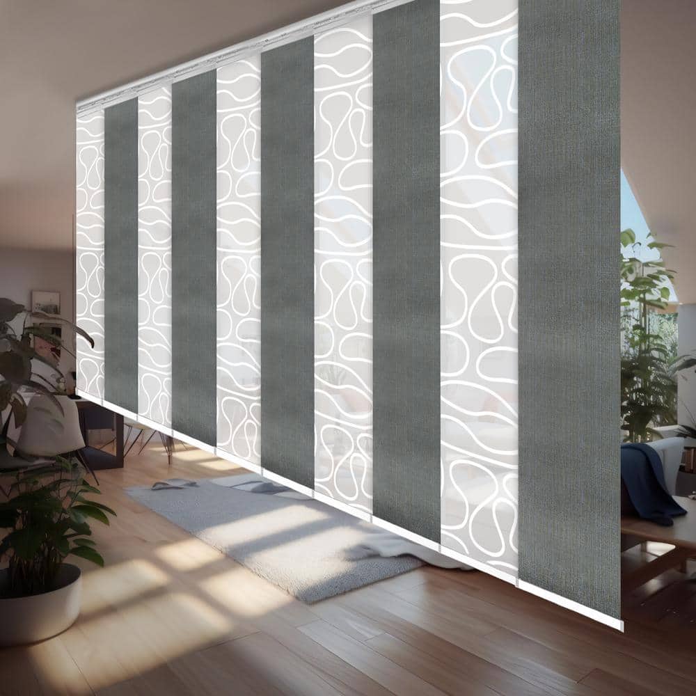 Ashy Swirl 120 in. - 218 in. W x 94 in. L Adjustable 10-Panel White Double Rail Panel Track with 23.5 in. Slates price history on PriceWatchPro