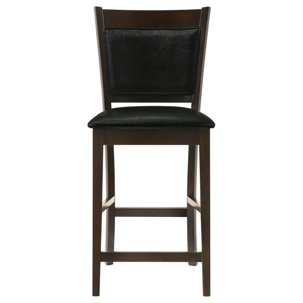 Espresso Black Leatherette 39.75" Transitional Counter Stool