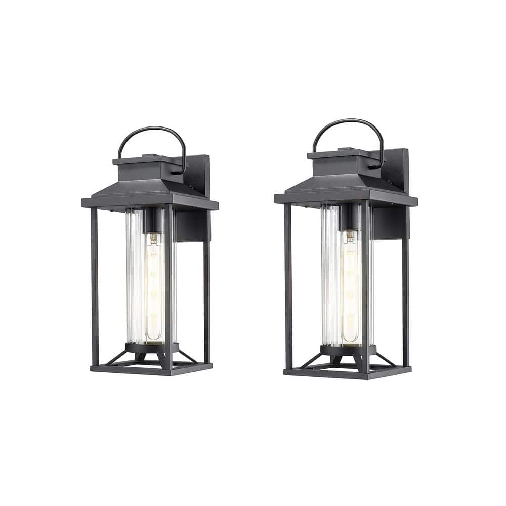 17 in. Black Outdoor Wall Sconce, Waterproof Anti-Rust Aluminum Exterior Light Fixture for Porch or Garage (No Bulb) price history on PriceWatchPro