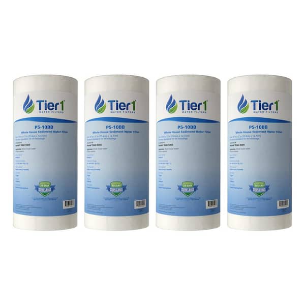 Tier1 Replacement for Pentek DGD-5005 5 Mic. 10 in. x 4.5 in. Spun Wound Polypropylene Sediment WaterFilter Cartridge (4-Pack)