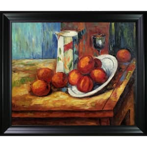 Bricoo, Bicchiere e Piato by Paul Cezanne Black Matte Framed Abstract Oil Painting Art Print 25 in. x 29 in.