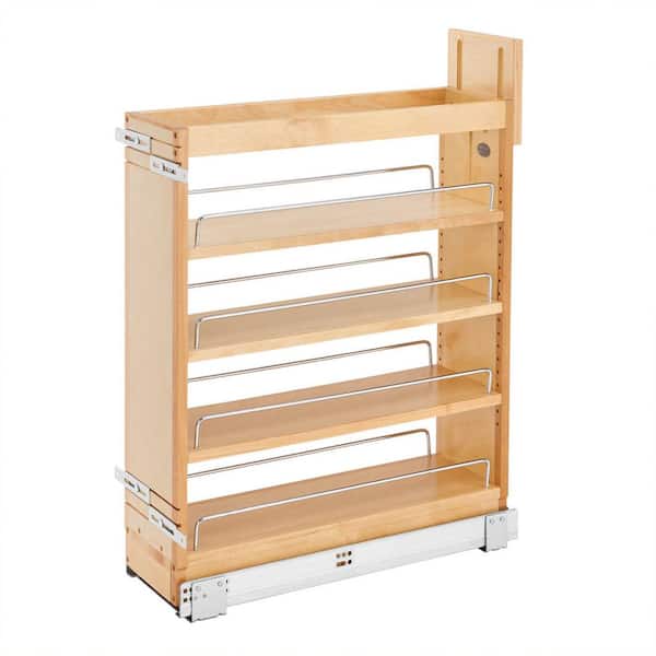 Rev-A-Shelf Natural Maple 7.25 in. Pull Out Kitchen Cabinet Organizer Soft-Close