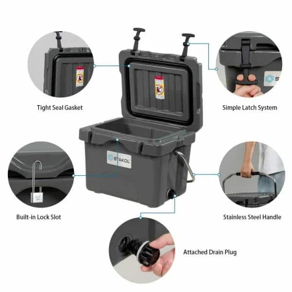 ITOPFOX 16 Qt 24-Can Capacity Portable Insulated Ice Cooler