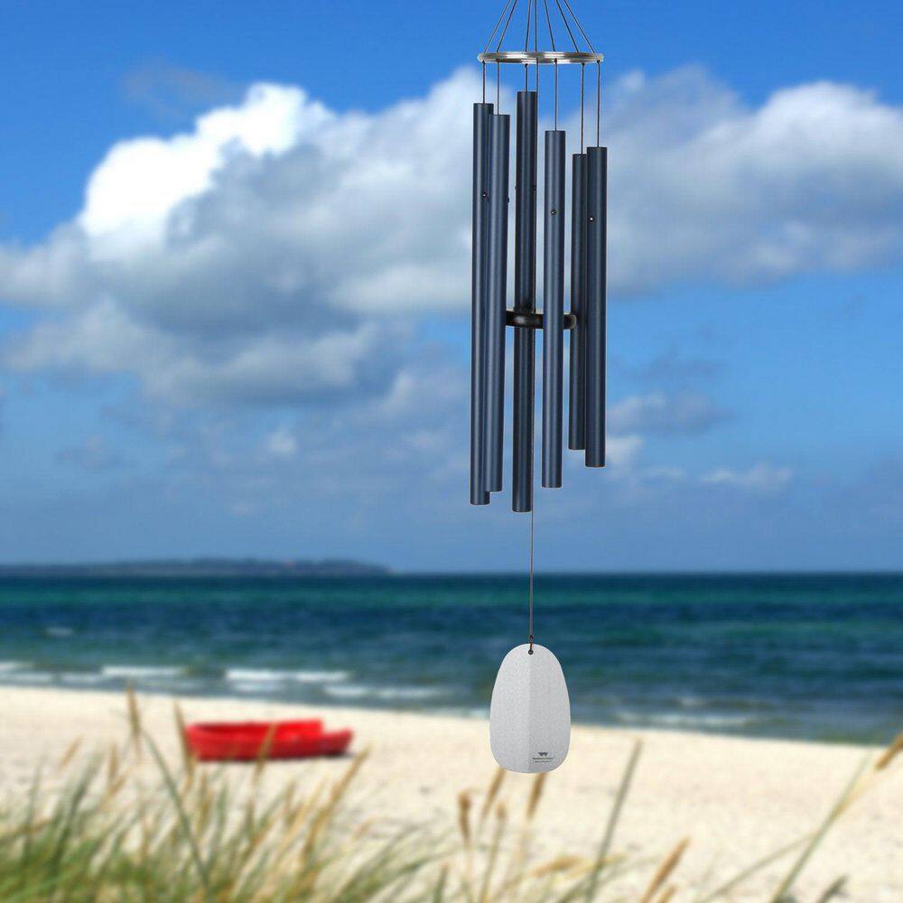 Pacific Blue and White Aluminum 44-Inch Wind Chime
