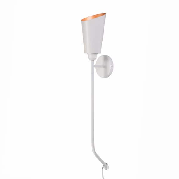 Hampton Bay Park Haven 32 in. 1-Light White Wall Sconce Wallchiere