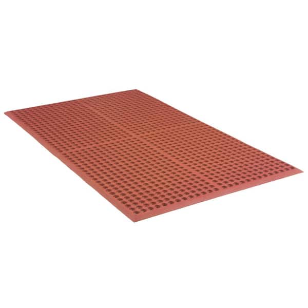 Work Step 1/2 in. Red 3 ft. x 10 ft. Rubber Anti-Fatigue Indoor Commercial Floor Mat