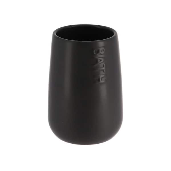 EVIDECO French home goods Bath D Collection Freestanding Water Tumbler-Toothbrush Holder Dolomite Black