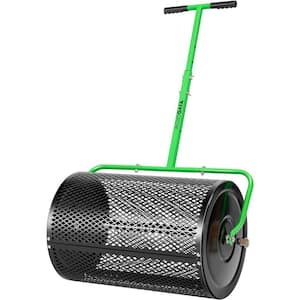 132 lbs. 24 in. Steel Compost Spreader with Adjustable T-Shaped Handle for Sowing, Fertilizing