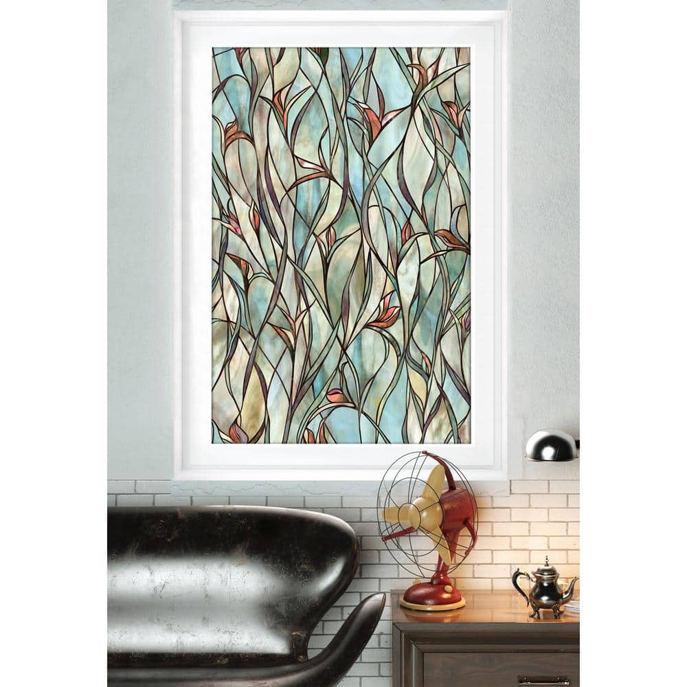Savannah Decorative Stained Glass Window Film, 24" x 36", Multicolor