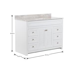 Bayridge 49 in. W x 22 in. D x 39 in. H Single Sink  Bath Vanity in White with Winter Mist  Stone Composite Top