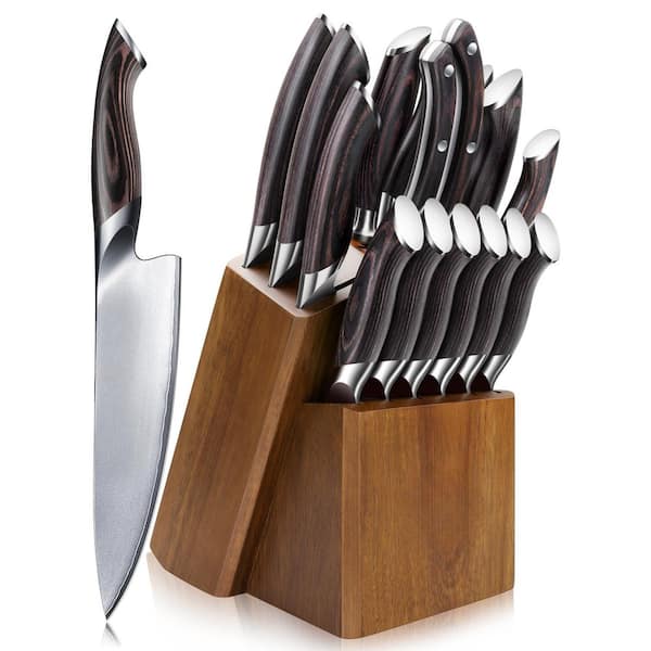 3-Piece Professional Japanese High Carbon Stainless Steel Kitchen Knife Set with Ergonomic Pakkawood Handle