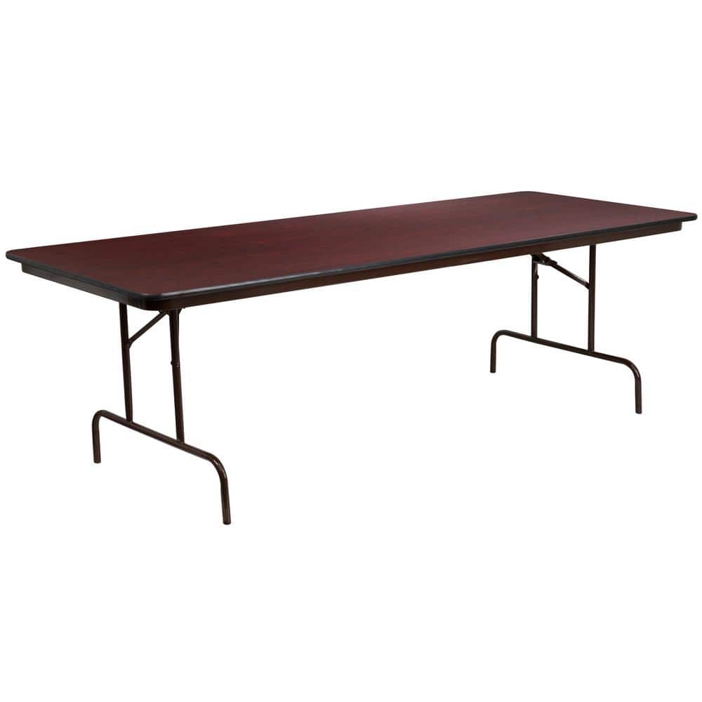 96 in. Mahogany Wood Table top Material Folding Banquet Tables