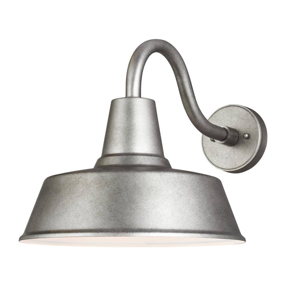 Barn Light 1-Light Weathered Pewter Modern Farmhouse Outdoor Wall Mount Lantern Sconce with LED Bulb Included price history on PriceWatchPro