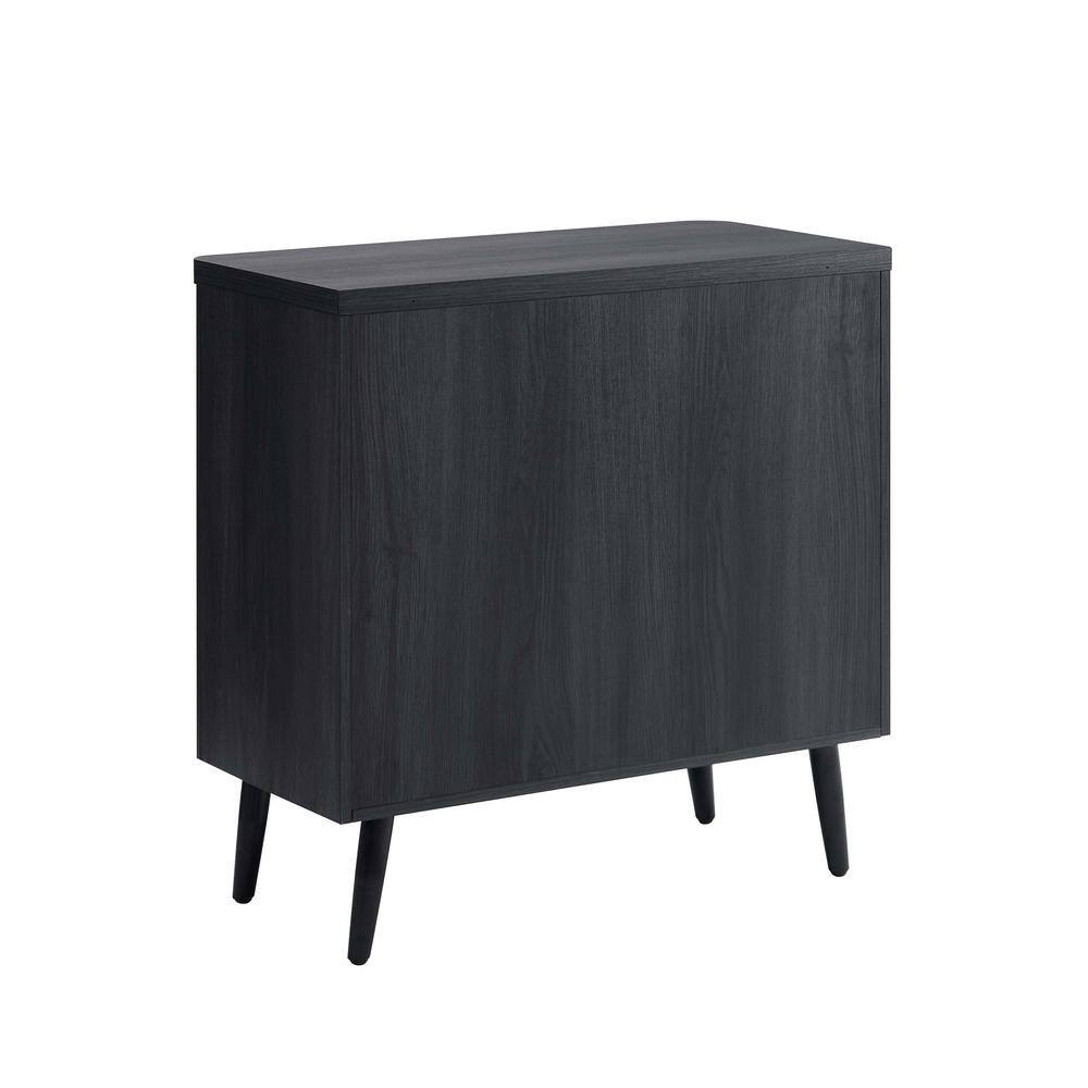 Charcoal Grey Mid-Century Modern Accent Cabinet with Adjustable Shelving