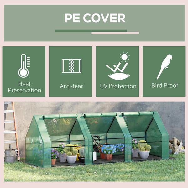 Outsunny 3 ft. W x 9 ft. L x 3 ft. H Portable Mini Outsunny 3 ft. W x 9 ft. L x 3 ft. H Portable Mini