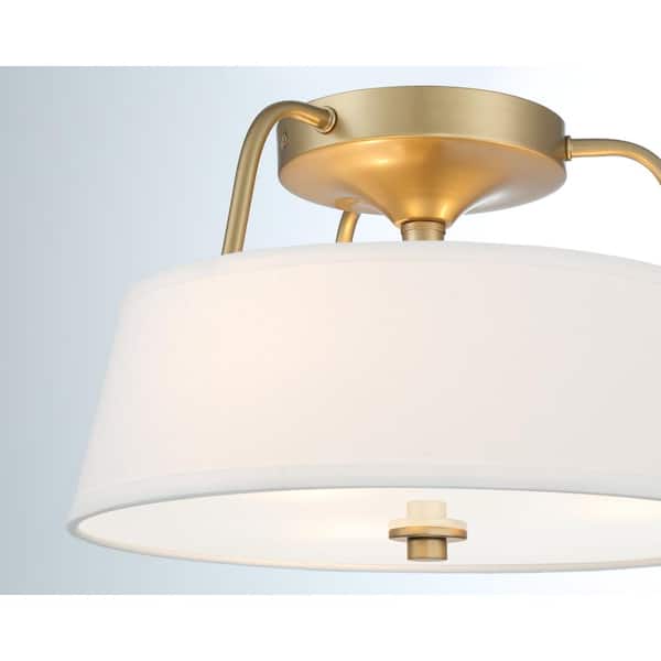 Hampton Bay Heatherwood 14 in. 3-Light Vintage Gold Semi