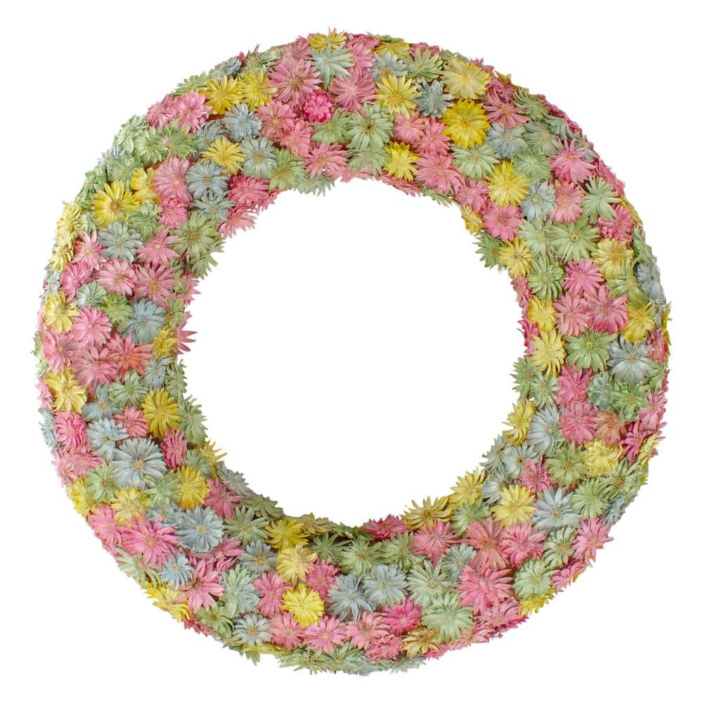 10 in. Multi-Colored Daisy Artificial Spring Floral Wreath price history on PriceWatchPro