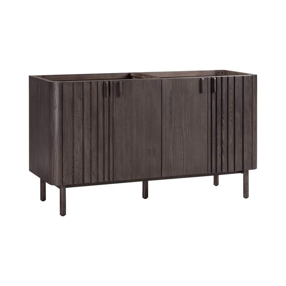 Blakely 60'' Dark Brown Oak Double Bathroom Vanity Base