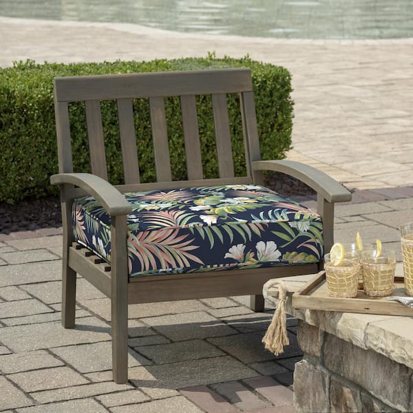 Arden Selections Outdoor Deep Seat Set Black Simone Tropical