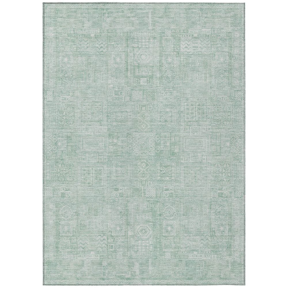Chantille Machine Washable Indoor/Outdoor Abstract ACN2804 Aqua 8 ft. x 10 ft. Area Rug price history on PriceWatchPro