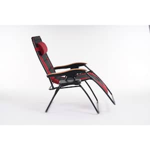 Steel Frame Outdoor Oversized Zero Gravity Chair with Red Cushion