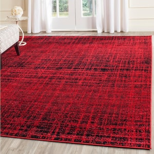 Adirondack Red/Black 9 ft. x 12 ft. Solid Area Rug