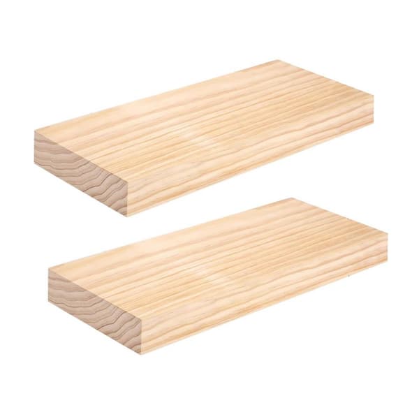 Unbranded 18 in. W x 6.5 in. D Diy-unfinished Floating Shelves Decorative Wall Shelf (Set of 2)