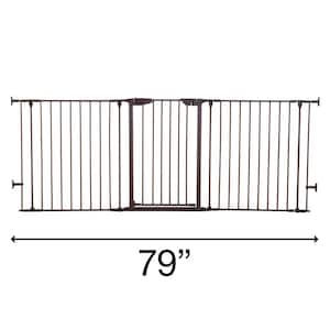 29 in. Tall Metal Newport 3 Panel Hardware Mounted Adapta-Gate - Brown