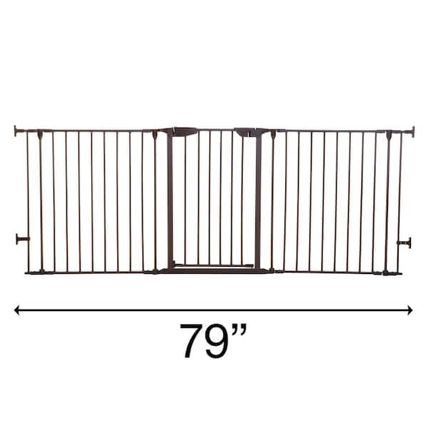 Dreambaby 29 in. Tall Metal Newport 3 Panel Hardware Mounted Adapta-Gate - Brown