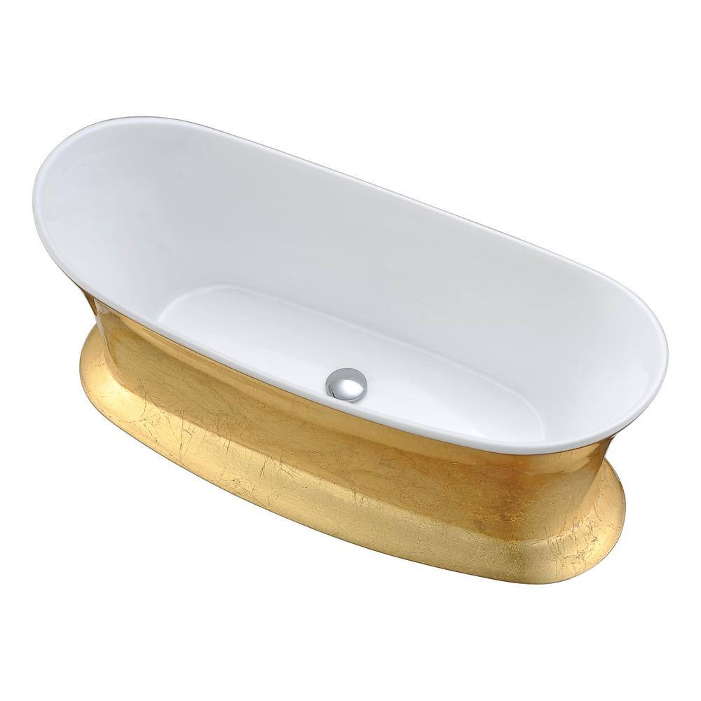UPC 191042000001 product image for ANZZI Queen 5.7 ft. Acrylic Flatbottom Non-Whirlpool Bathtub in Locket Gold | upcitemdb.com
