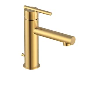 Parma Single Handle Single Hole Bathroom Faucet with Deckplate and Metal Pop-Up Drain Included in Brushed Bronze